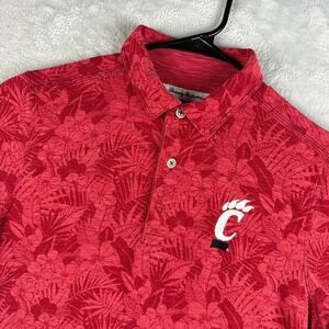 Cincinnati UC Bearcats Polo Shirt Mens Small Tommy Bahama Red Floral Hawaiian
